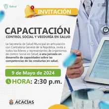 Capacitación en Control Social y Veeduría en Salud.