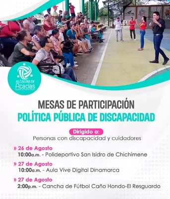 Mesas para la formulación y actualización de la Política Pública de Discapacidad