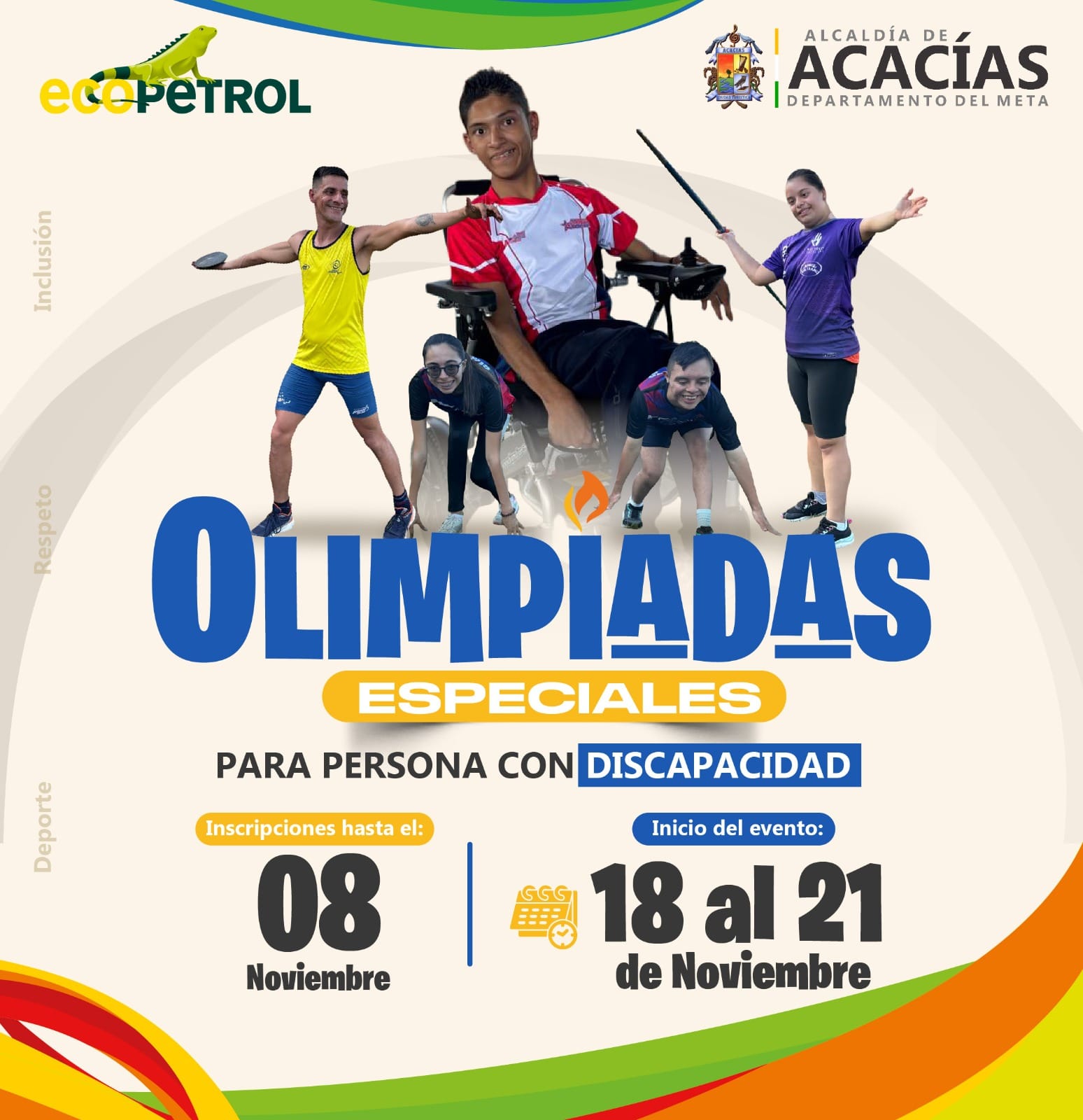 Convocatoria a las Olimpiadas Especiales 2024 en Acacías.