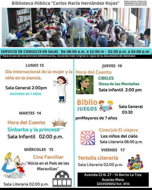 Programación de la Biblioteca Pública: Semana del 13 al 17 de febrero