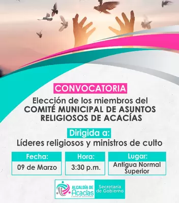 Participa en el Comité Municipal de Asuntos Religiosos
