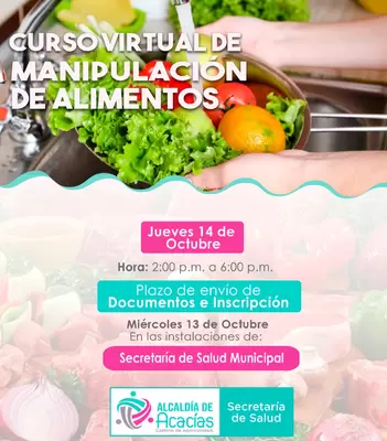 Inscríbase al Curso de Manipulación de Alimentos